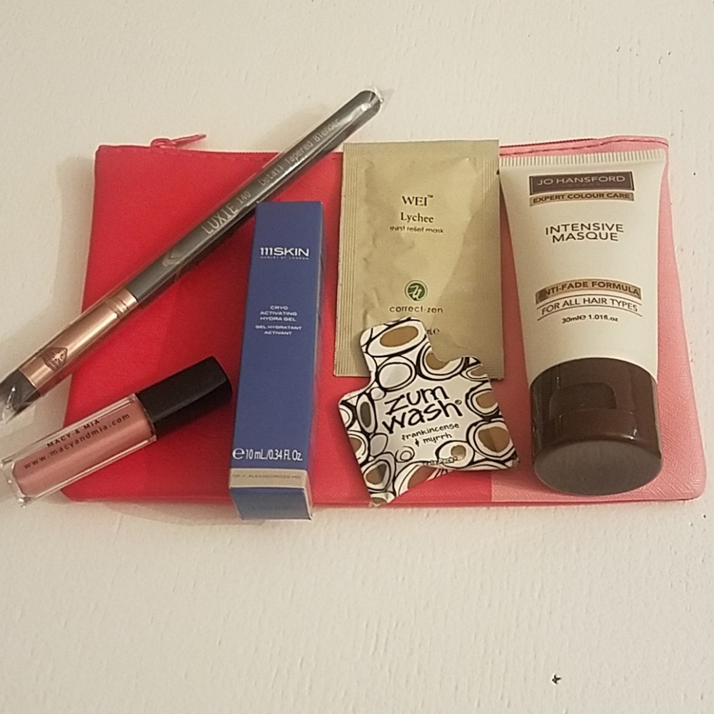 Cosmetic bag with products